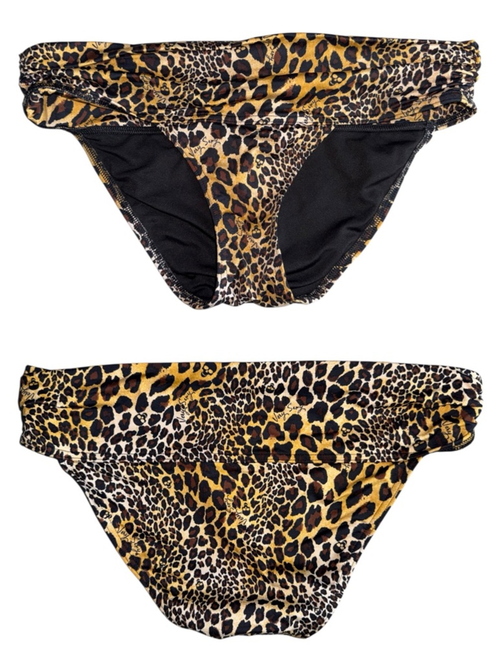 VICTORIA’S SECRET Very Sexy Skull Animal Print Black Bikini Bottoms (ONLY) Small